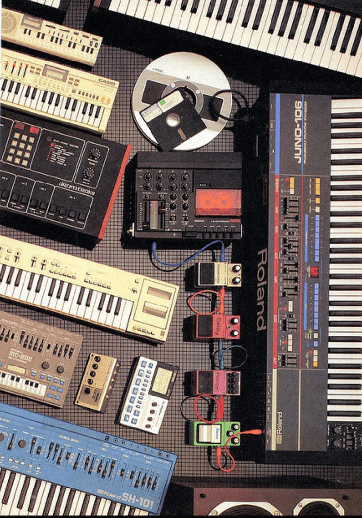 Equipo analógico de producción musical